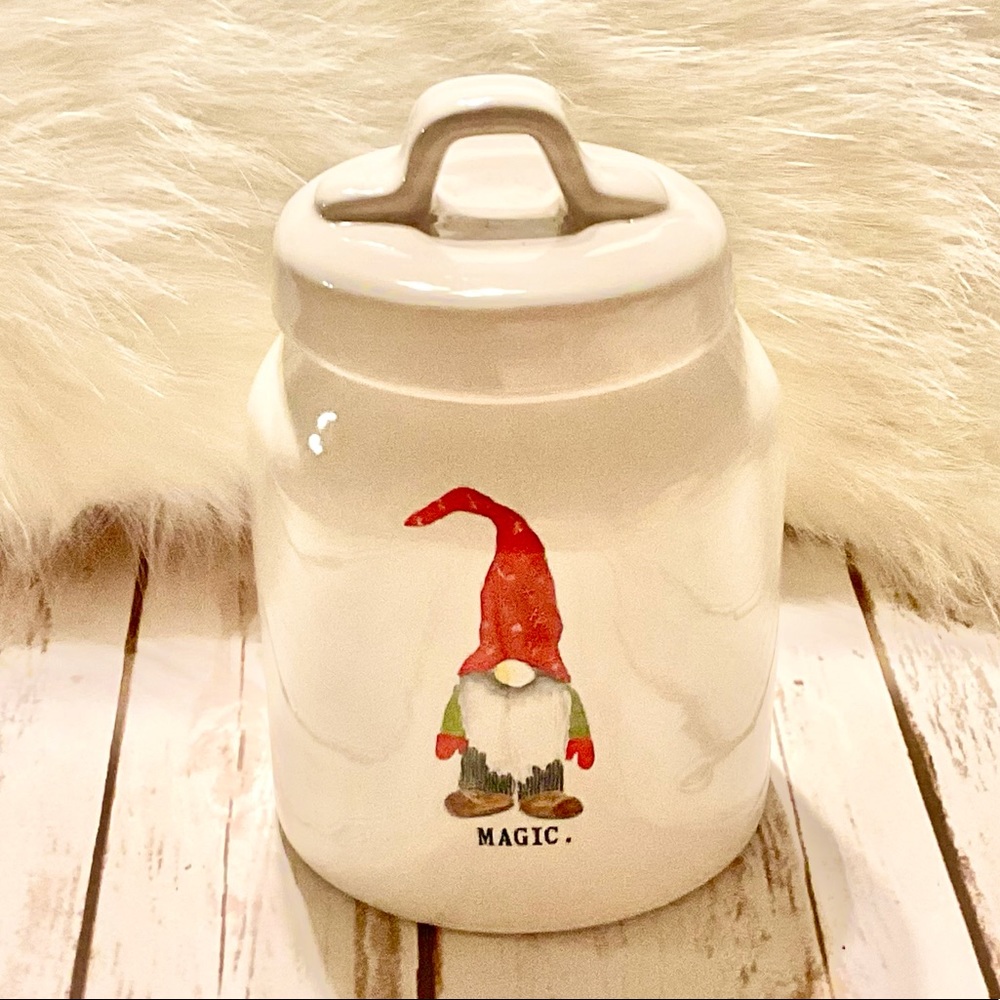 Rae Dunn Artisan Collection by Magenta Christmas Magic Gnome ceramic Canister